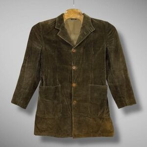 Duca Visconti Di Modrone‎ x Hilfiger Mens Small Brown Corduroy Overshirt Blazer